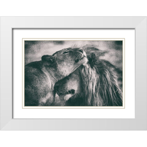 Love White Modern Wood Framed Art Print with Double Matting by Alnaser, Mohammed