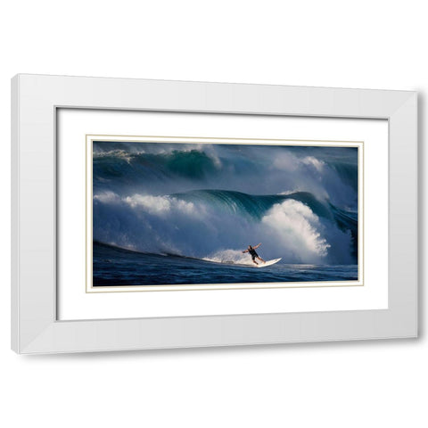 Dancing With Waves White Modern Wood Framed Art Print with Double Matting by H Yang, David