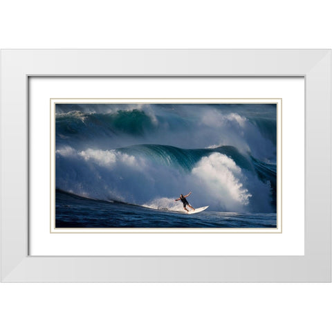 Dancing With Waves White Modern Wood Framed Art Print with Double Matting by H Yang, David