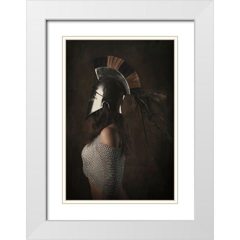 Lady Knight White Modern Wood Framed Art Print with Double Matting by Kayen-Mouthaan, Carola