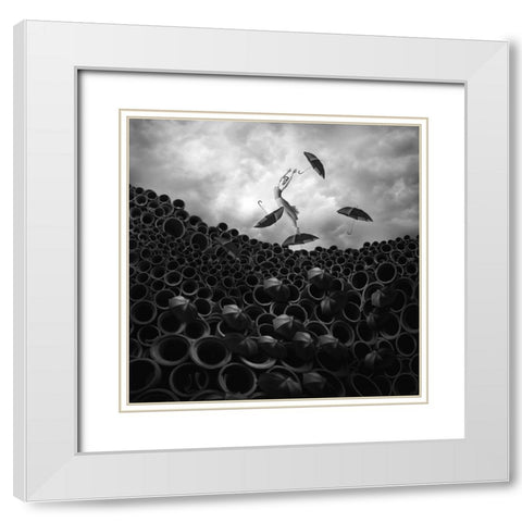 Missing Serenade White Modern Wood Framed Art Print with Double Matting by Hardibudi