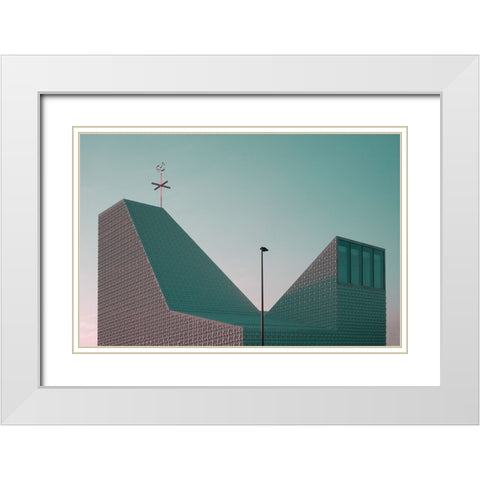 Sprungschanze Gottes White Modern Wood Framed Art Print with Double Matting by Kreiten, Mike