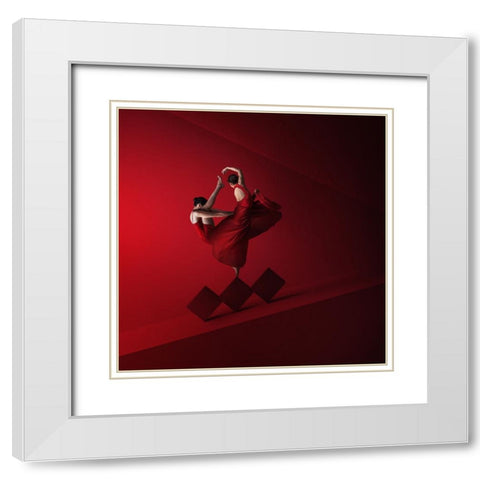 Love Is Harmony White Modern Wood Framed Art Print with Double Matting by Hardibudi