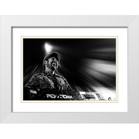 Feeling The Blues White Modern Wood Framed Art Print with Double Matting by Domont, Jois