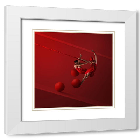 Strength And Harmony White Modern Wood Framed Art Print with Double Matting by Hardibudi