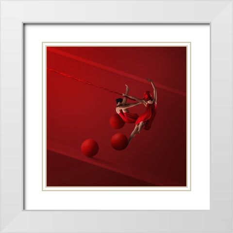 Strength And Harmony White Modern Wood Framed Art Print with Double Matting by Hardibudi