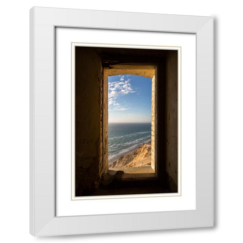 Sea View. White Modern Wood Framed Art Print with Double Matting by Londal, Leif