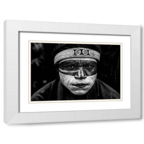 Mt. Hagen Sing-Sing Festival - Papua New Guinea White Modern Wood Framed Art Print with Double Matting by Inazio Kuesta, Joxe