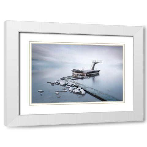 The Springboard White Modern Wood Framed Art Print with Double Matting by Guerola, Joaquin