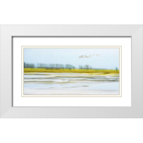 Peace White Modern Wood Framed Art Print with Double Matting by Chan, Mozart