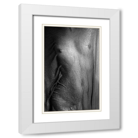 Untitled White Modern Wood Framed Art Print with Double Matting by Bousca, Bogdan