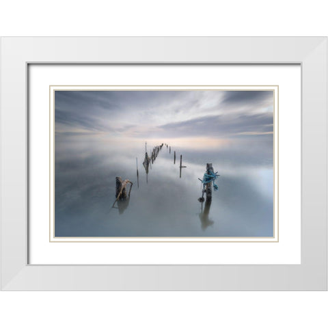 The Quiet Place White Modern Wood Framed Art Print with Double Matting by Guerola, Joaquin