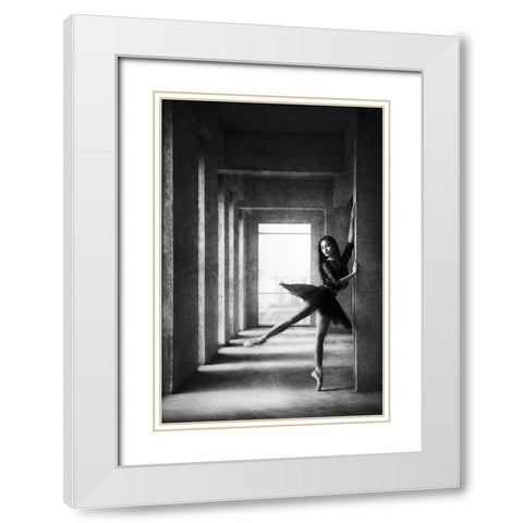 Dinka White Modern Wood Framed Art Print with Double Matting by Kisworo, Sebastian