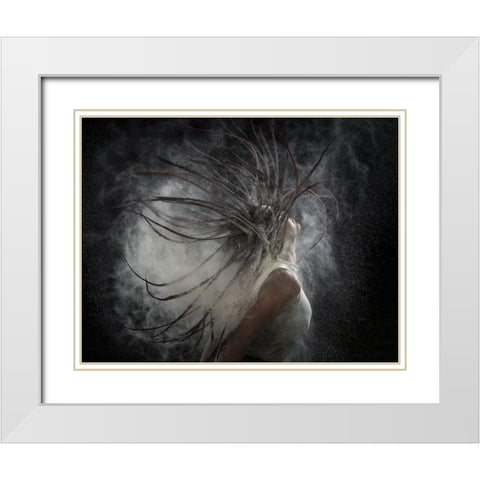 Hair With Dust White Modern Wood Framed Art Print with Double Matting by Rosenblatt, Ronen