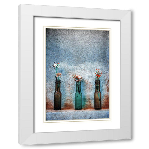 Lovely Little Flowers White Modern Wood Framed Art Print with Double Matting by Saeidinia, Afshin