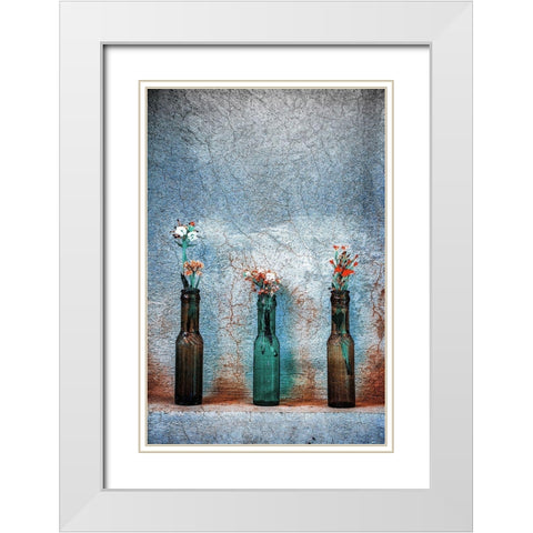 Lovely Little Flowers White Modern Wood Framed Art Print with Double Matting by Saeidinia, Afshin