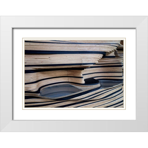 Abstract Mountain Landscape White Modern Wood Framed Art Print with Double Matting by Van Maastricht, Henk