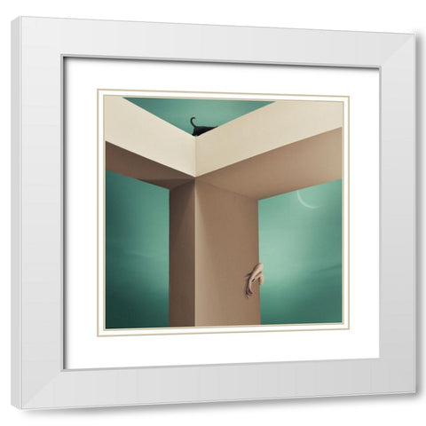 Seek And Ye Shall Find  - Y White Modern Wood Framed Art Print with Double Matting by Hardibudi