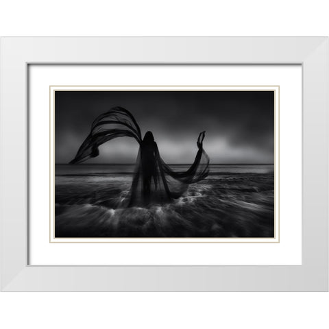Children Of Chaos I :Nyx White Modern Wood Framed Art Print with Double Matting by Kaimaki, Maria