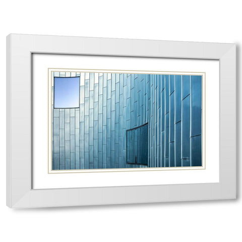 Lines And Frames White Modern Wood Framed Art Print with Double Matting by Wride, Linda