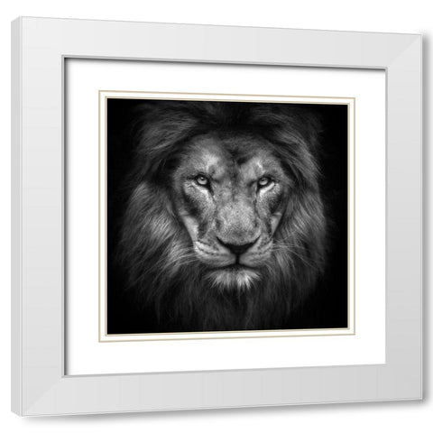 Face White Modern Wood Framed Art Print with Double Matting by Itoyama, Eiji