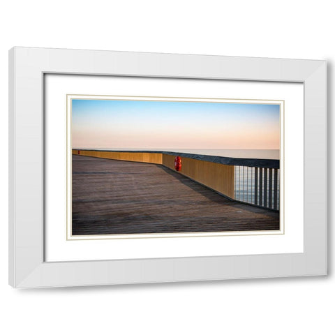 Pier White Modern Wood Framed Art Print with Double Matting by Wride, Linda