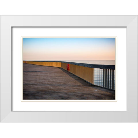 Pier White Modern Wood Framed Art Print with Double Matting by Wride, Linda