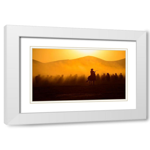 Chasing The Jades! White Modern Wood Framed Art Print with Double Matting by Pancareken, Yavuz