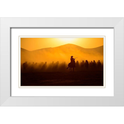 Chasing The Jades! White Modern Wood Framed Art Print with Double Matting by Pancareken, Yavuz