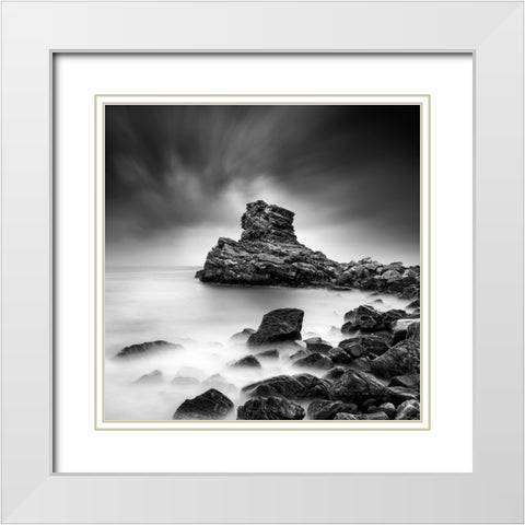 A Sea Of Rocks White Modern Wood Framed Art Print with Double Matting by Digalakis, George