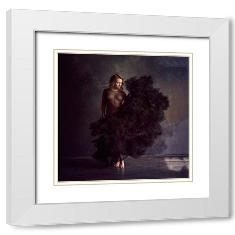 Nicole White Modern Wood Framed Art Print with Double Matting by Darzi, Mike