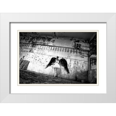 N/T White Modern Wood Framed Art Print with Double Matting by Medeiros, Paulo