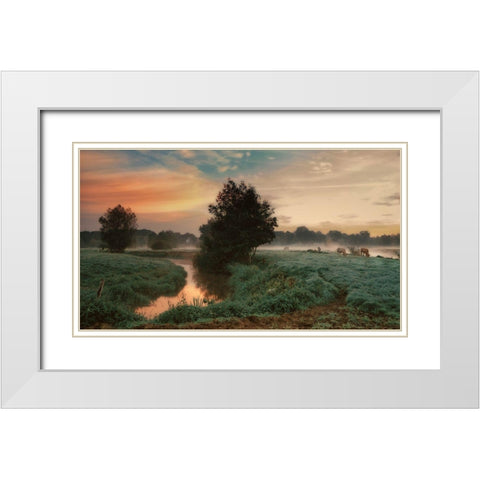 Foggy Dream White Modern Wood Framed Art Print with Double Matting by Dingemans, Saskia
