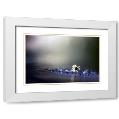 Twilight White Modern Wood Framed Art Print with Double Matting by Zahirimehr, Maryam