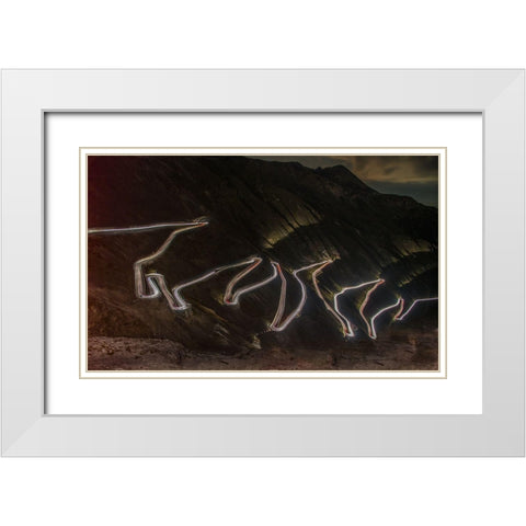 Passo Dello Stelvio White Modern Wood Framed Art Print with Double Matting by Caleffi, Emanuele