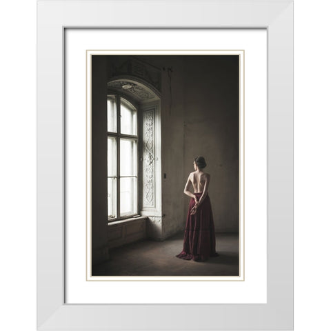 Window White Modern Wood Framed Art Print with Double Matting by Gorecka, Dorota