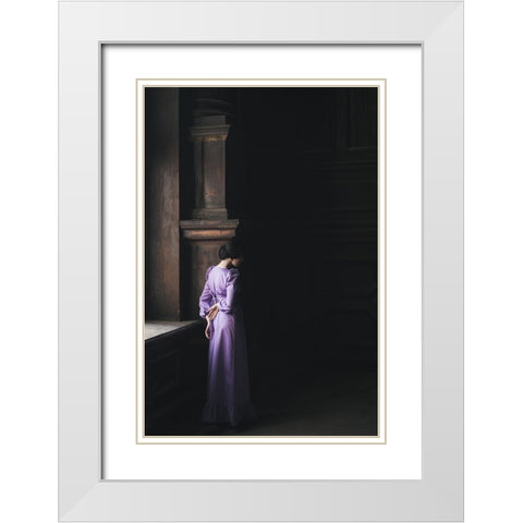 Sylvia White Modern Wood Framed Art Print with Double Matting by Gorecka, Dorota