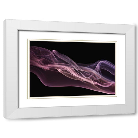 Floating Purple In Pink White Modern Wood Framed Art Print with Double Matting by Westum, Heidi