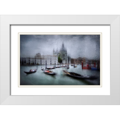 It Was Raining In Venice White Modern Wood Framed Art Print with Double Matting by Osuna, Fran