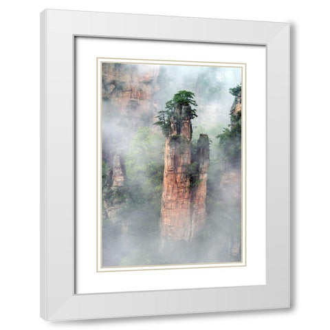 Zhangjiajie White Modern Wood Framed Art Print with Double Matting by Zhu, Hua
