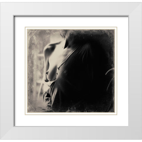 Untitled White Modern Wood Framed Art Print with Double Matting by Bousca, Bogdan