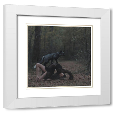 * White Modern Wood Framed Art Print with Double Matting by Barantseva, Olga