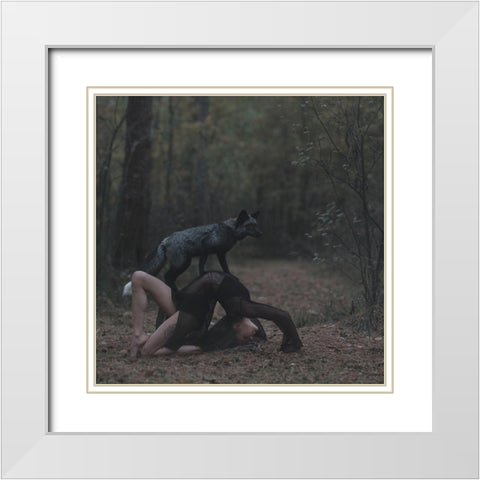 * White Modern Wood Framed Art Print with Double Matting by Barantseva, Olga