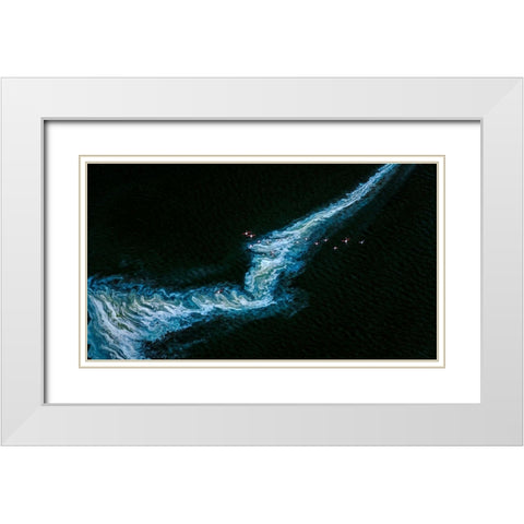 Dances With Waves White Modern Wood Framed Art Print with Double Matting by J. Chen, John