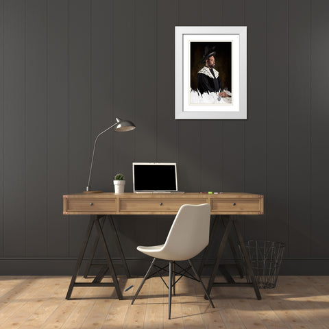 Painting A Dutch Rembrand White Modern Wood Framed Art Print with Double Matting by Kayen-Mouthaan, Carola