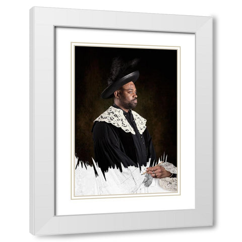 Painting A Dutch Rembrand White Modern Wood Framed Art Print with Double Matting by Kayen-Mouthaan, Carola