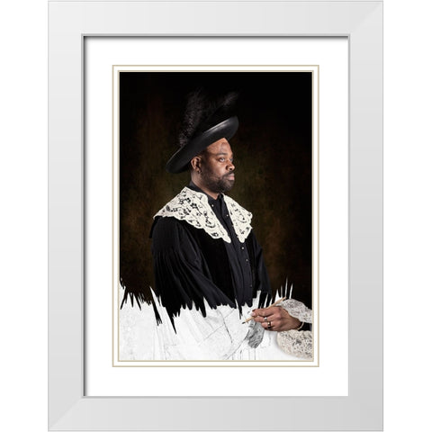 Painting A Dutch Rembrand White Modern Wood Framed Art Print with Double Matting by Kayen-Mouthaan, Carola