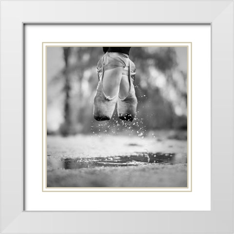 The Day We Went Jumping In Puddles White Modern Wood Framed Art Print with Double Matting by Ashton-Jones, Howard