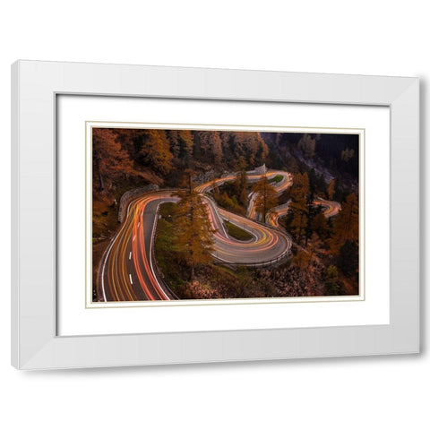 Unwinding White Modern Wood Framed Art Print with Double Matting by Agazzi, Andreas