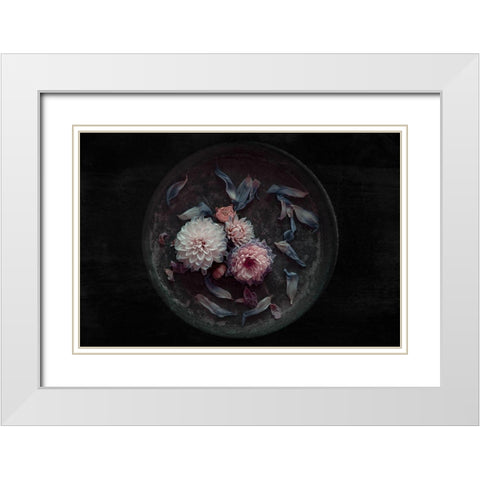 Dahlia On Their Last White Modern Wood Framed Art Print with Double Matting by Schuster, Inge